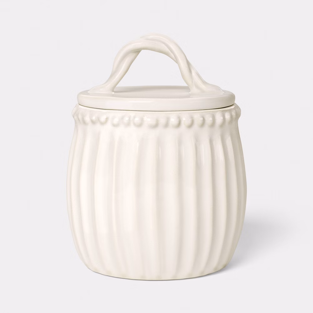 Beaded Ceramic Small Canister