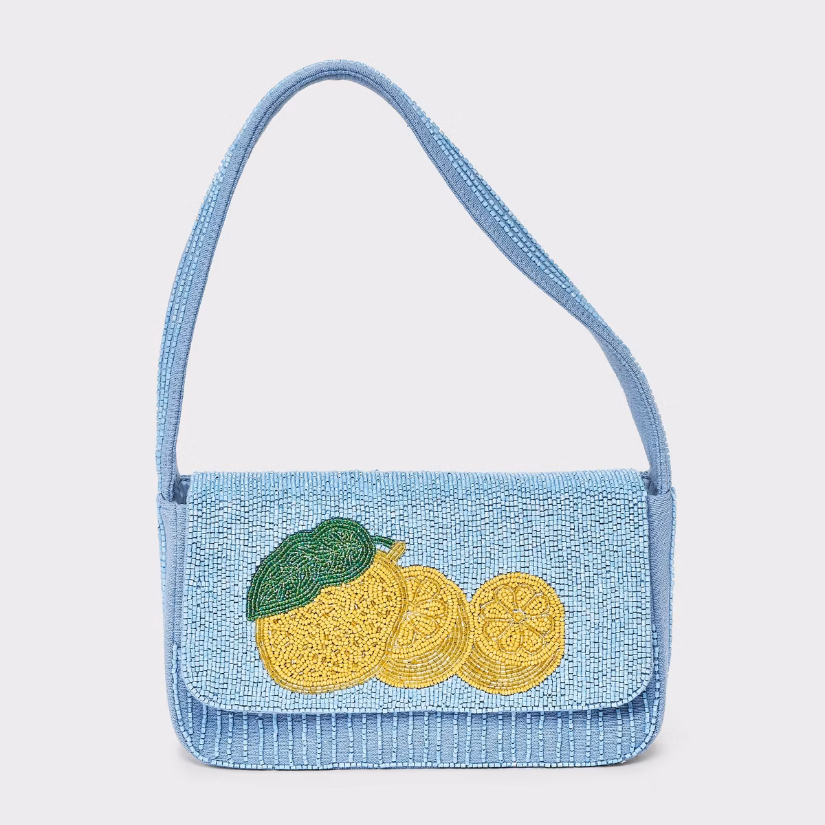 Lemon Beaded Shoulder Bag