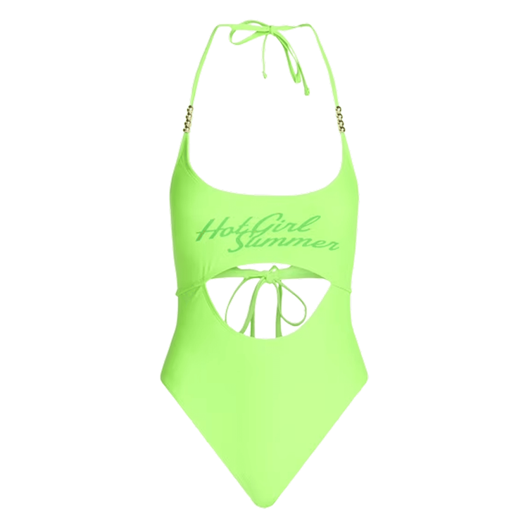 Cutout One-Piece Swimsuit - Green