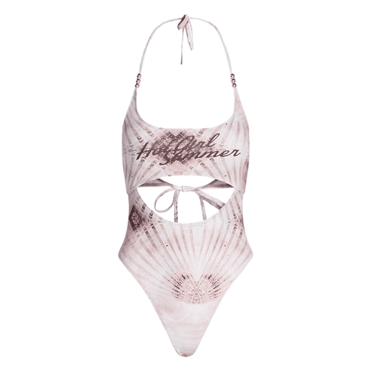 Cutout One-Piece Swimsuit - Shell Bloom Multi
