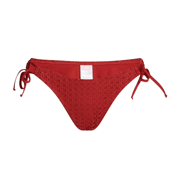 Crochet Side Tie Bikini Bottoms - Mahogony