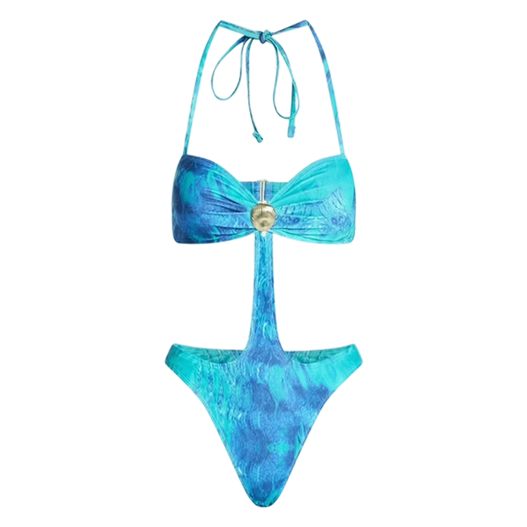 Monokini One-Piece Swimsuit - Miami Blue
