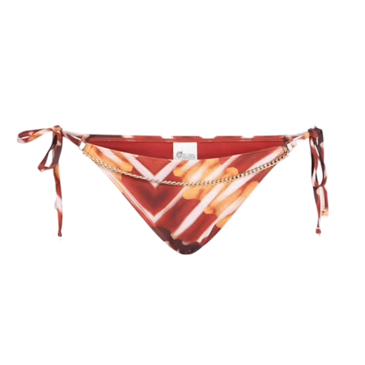 Side Tie Shell Bikini Bottoms - Tide Tease Multi