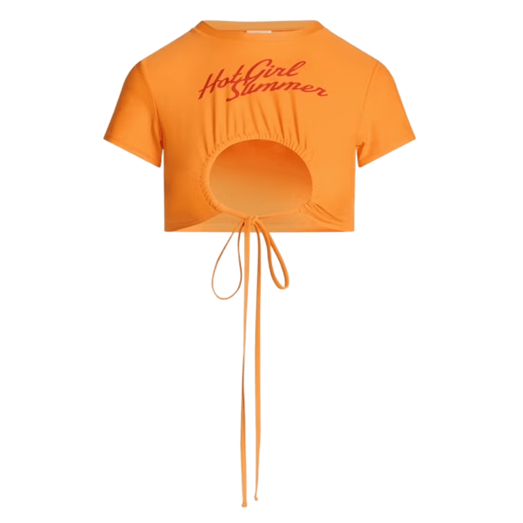 Cutout Swimtop with Keyhole Front - Orange