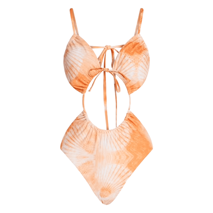Cutout One-Piece Swimsuit - Sunset Ember