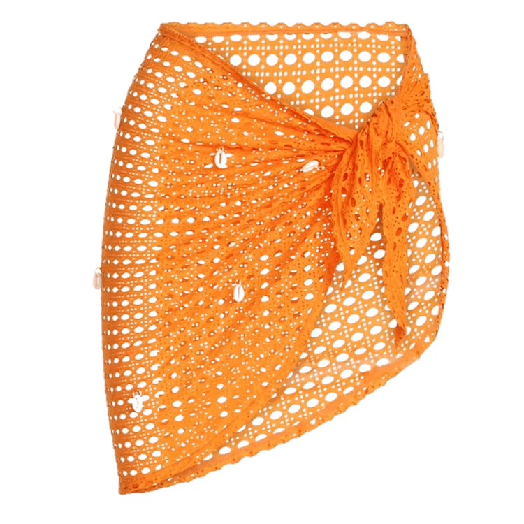 Thee Shell Skirt Crochet Sarong Coverup - Sunset Ember