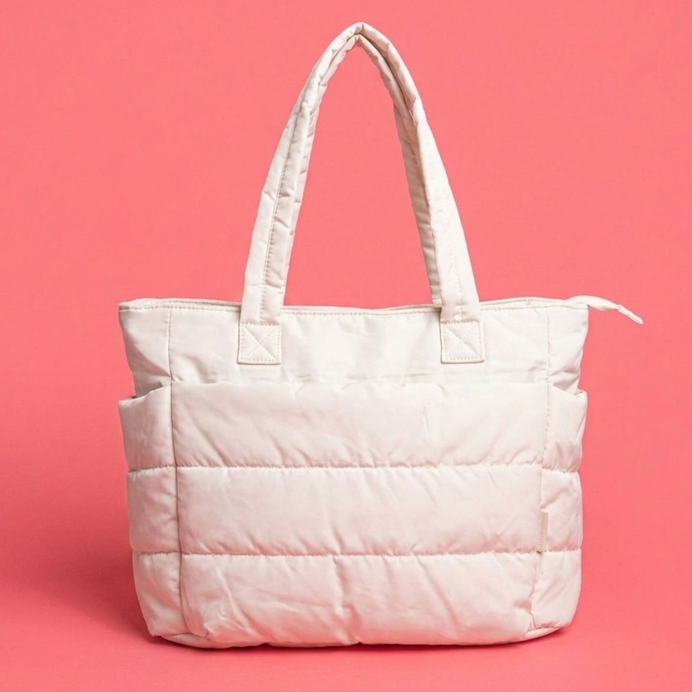Puffer Tote - Beige